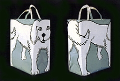 1994 - Einkaufshund - Acryl auf Papiertasche - 40cm hoch